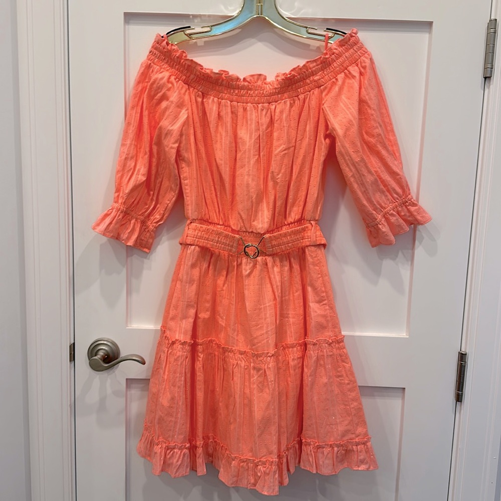 Lilly Pulitzer sherbet orange ruffle dress. Size large. NWOT. Perfect condition.